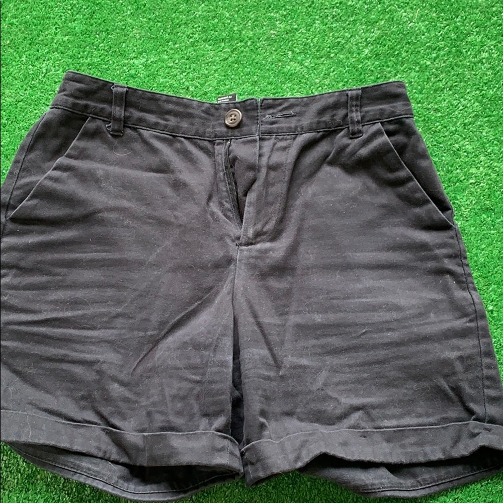 Regular black slim shorts.